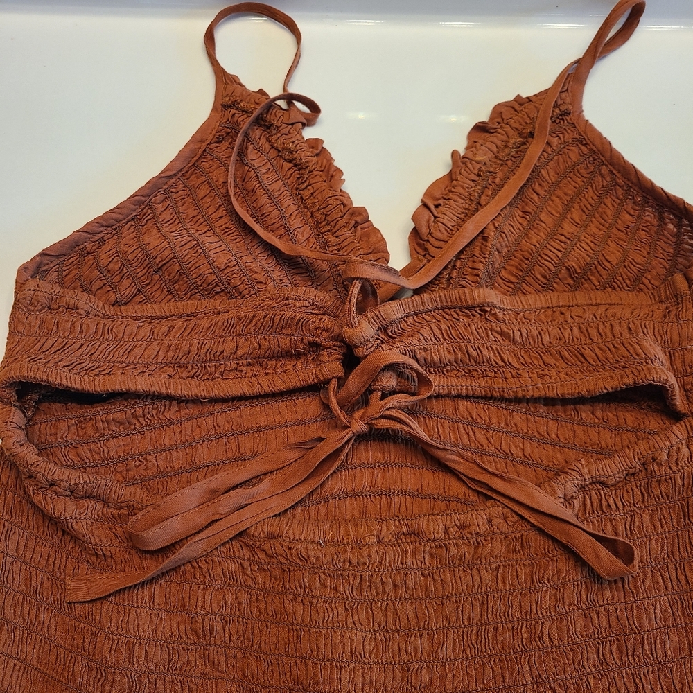 Anthropologie Halter Mini Dress With Back Cutout Summer Festival Size Medium - Picture 12 of 13